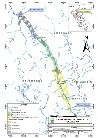 Mapa Concesiones Hidroeléctricas en el Marañón, Cajamarca Mapa Concesiones Hidroeléctricas en el Marañón, Cajamarca