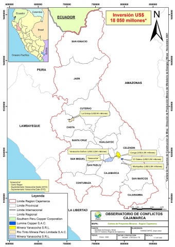 Mapa Cartera Proyectos Mineros Cajamarca Mapa Cartera Proyectos Mineros Cajamarca