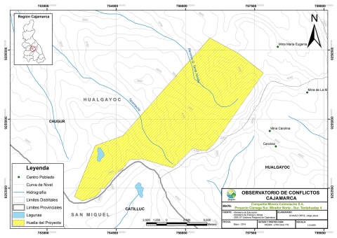 Mapa Proyecto Minero Ciénega Sur, Mirador Norte, Mirador Sur y Tantahuatay IV